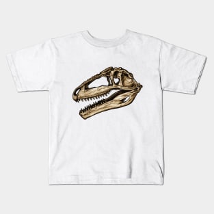 Dinosaur Skull Giganotosaurus Sticker Kids T-Shirt